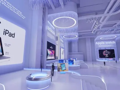 Futuristic Exhibition Interior Sci Fi Hall 3D model 3D model