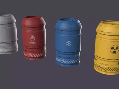 Sci-FI Barrel Low-poly 3D model