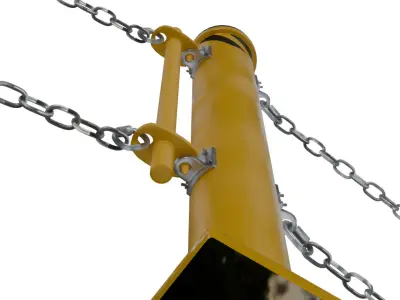 Dock Chain Bollard Barrier 3D model