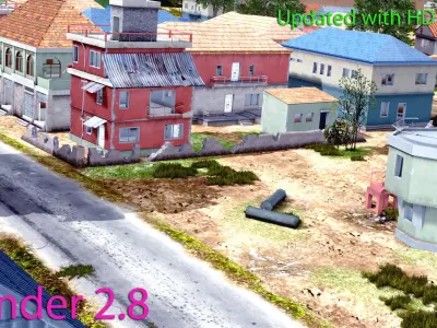 Pubg Pochinki 3d Map  Low-poly 3D model