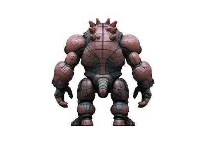 Hippotamus Cyborg Low-poly 3D model