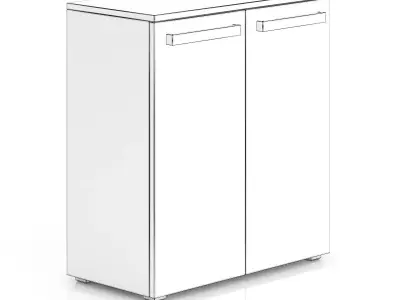 Dark-grey Cabinet with Doors 3D model