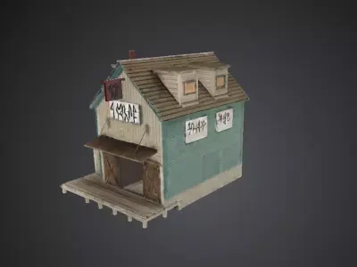 Stylized Historical Barn Architecture for Fantasy Environments Low-poly 3D model