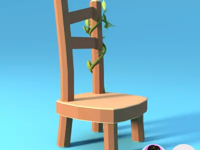 Fancy Chair 1 Low-poly 3D model