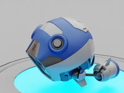 Ball Droid rigged - animated character 3D model