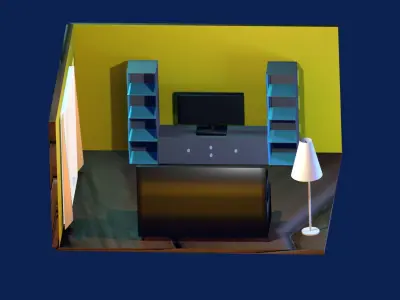 Isometric Living Room Free 3D model