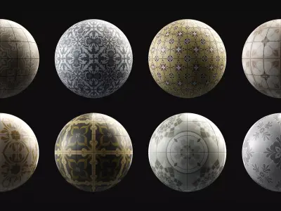 Encaustic Cement Tile - PBR Materials V1 Texture