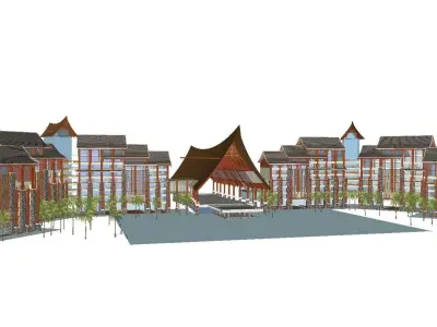 vacation spot-Resort-Fashion Leisure Hotel-088 3D model
