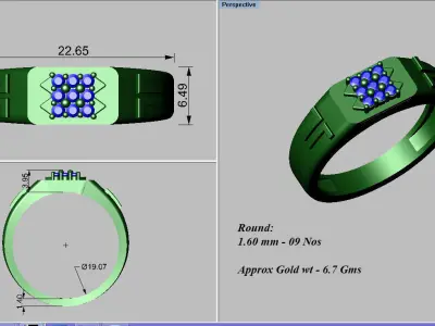 light weight gold diamond rings-C111116SKCH2025995-wt-5-10 3D print model purchase