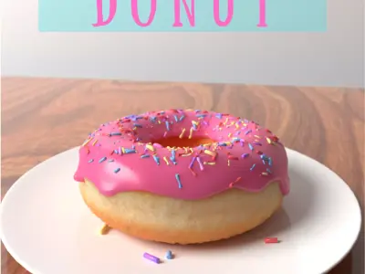 Strawberry Donut Model 3D model