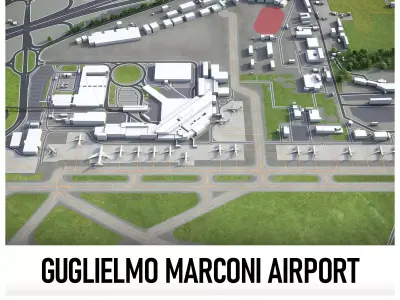 Bologna Airport Low-poly 3D model