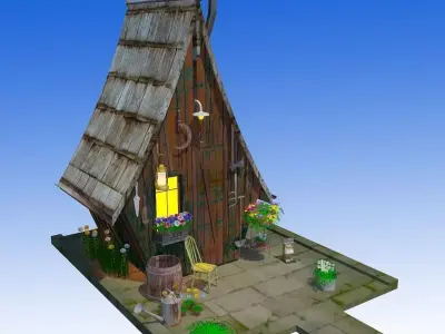 Fancy Hut Low-poly 3D model