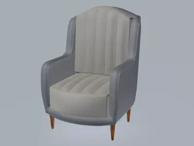 Smoothed arms armchair 3D model