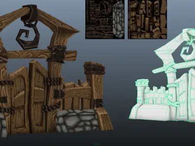 woodgate cartoon Low-poly 3D model