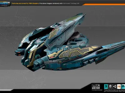 SF Gunship CR5 Low-poly 3D model