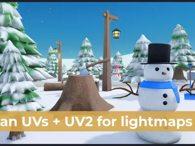 Winter  Christmas Low Poly Package Low-poly 3D model