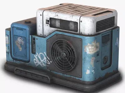 Air Condition Low Poly  Low-poly 3D model