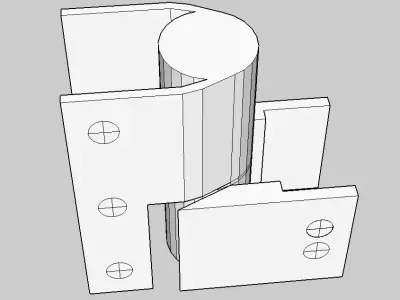 Fixed Closed Bathroom Stall Hinge 3D print model