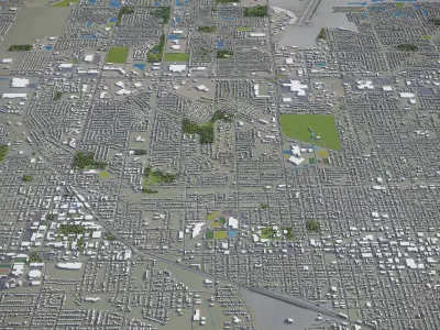 Bloomington - City 3D Model Low-poly 3D model