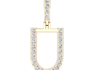 Alphabet U-letter single row pendant 3D print model