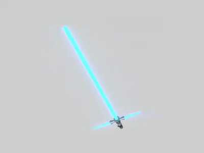 Star Wars Lightsaber Crossguard 02 Blue - SciFi Weapon Low-poly 3D model