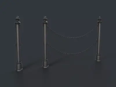 Street Bollard 09 PBR Game Ready Low-poly 3D model