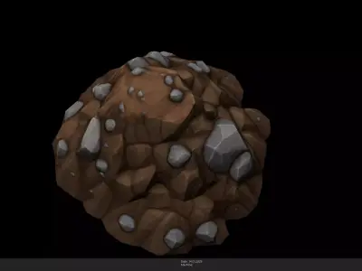 Stylized Dirt Mound Game Ready - AI Low-poly 3D model