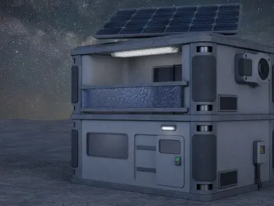 Futuristic House Low-poly 3D model