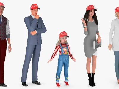  People Wearing Trump Hat Collection 2 