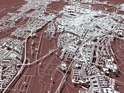 Cityscape Hildesheim Germany 3D model