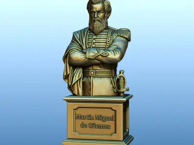 Bust of Martin Miguel de Guemes 3D print model purchase