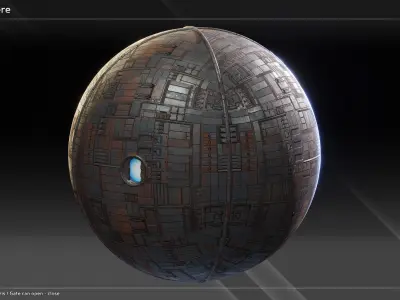 Space Mega Structures Collection Low-poly 3D model