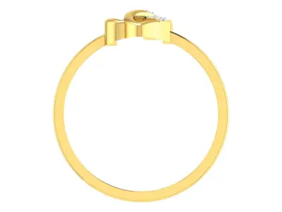 Light Weight Yellow Gold Diamond Ring  -EZ R-135 3D print model