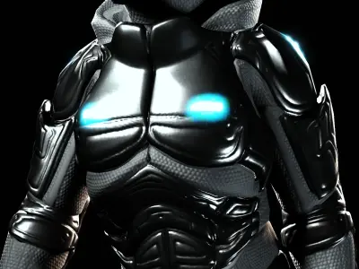 Space Moon Guardian Warrior Low-poly 3D model