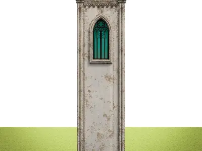 GOTHIC CASTLE BUILDING 20 Low-poly 3D model