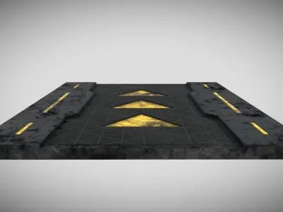 Sci-fi Floor Element Low-poly 3D model