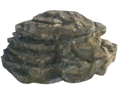 step rock pile Low-poly 3D model