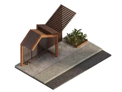 Bus stop 3D model