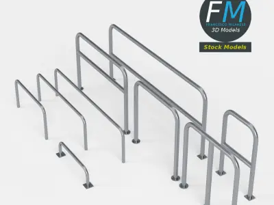 Perimeter hooped barriers 3D model
