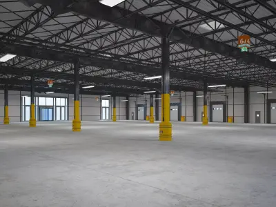 Exhibition Hall Warehouse 9 interior and exterior  3D model