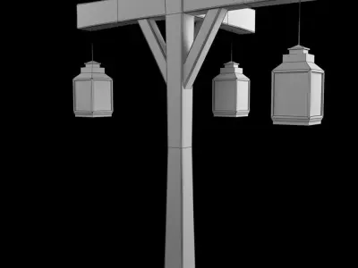 Old Street Lamp 3 Low-poly 3D model