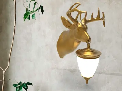 Deer Head Wall Lamp 3D print model purchase
