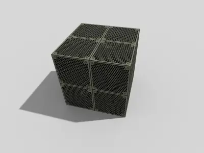 low poly metal crate Low-poly 3D model 4