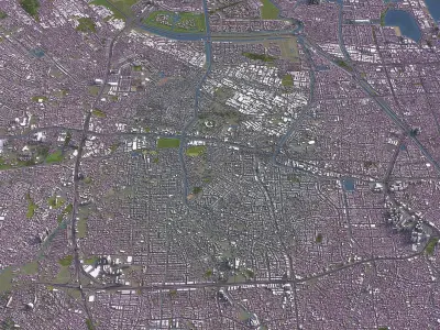 Jakarta Barat - 3D City Model Low-poly 3D model