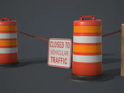 Road Barrier New Low-poly 3D model