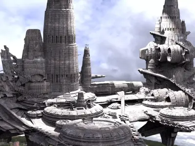 Battle star Base systems launched Kit bash 3D model