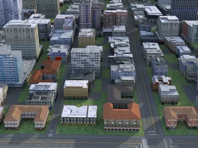 City 93 Low-poly 3D model