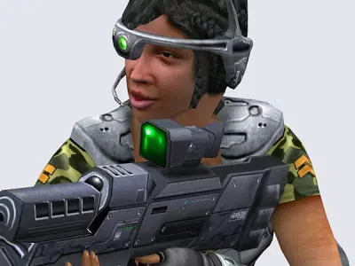 Hitomi Elite troopers females Low-poly 3D model