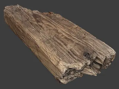 Wood Plank Debris Low-poly 3D model