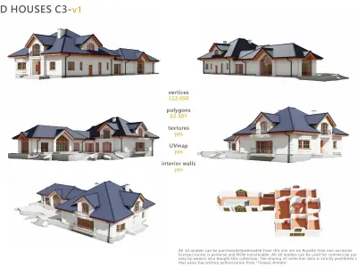 Collection of Houses 3 Full 32models 3D Model Pack